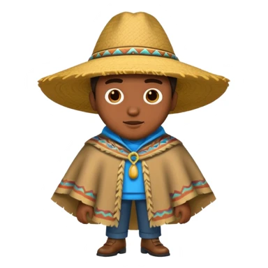 brown skin man with fashion pancho sticker