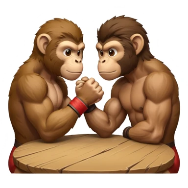 2 monkey arm wrestling each other sticker