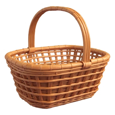 wicker basket, 3D, rustic, vintage, aged patina sticker