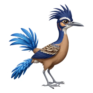 realistic roadrunner bird emoji, tail pointed down sticker