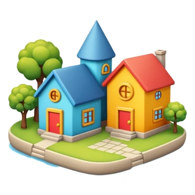 Gible-style little city and small home sticker
