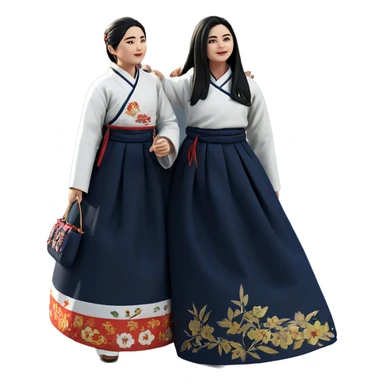 korean traditional clothing gathering sticker