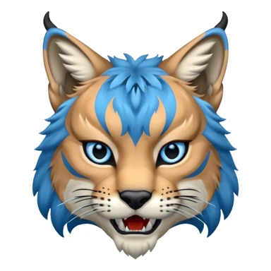 Tête de lynx : très très très féroce et bleu  sticker