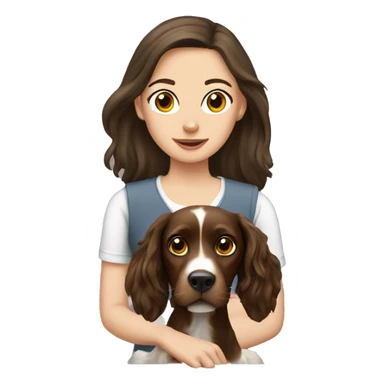 spaniel and brunette girl sticker