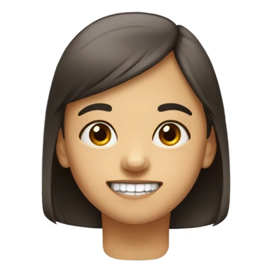 A child with 2 squint teeth and half-bald brown eyes sticker