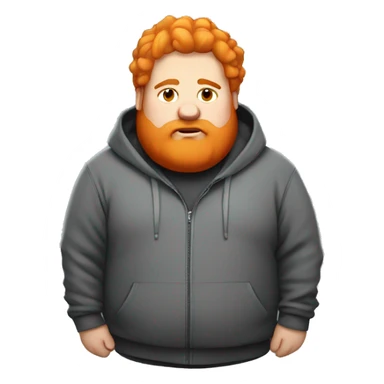 Fat dude with orange hair in a hoodie with a beard  sticker
