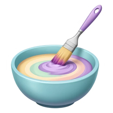 bowl of pastel hair dye with a brush nearby sticker