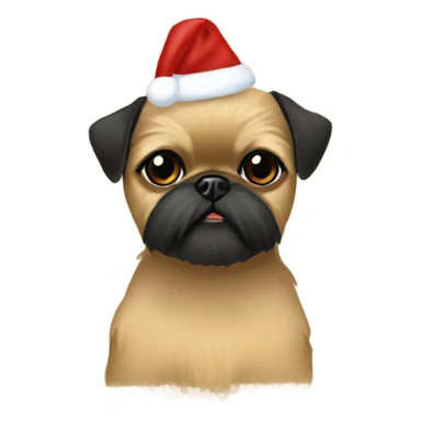 Tan brussels Griffon Christmas scarf  sticker