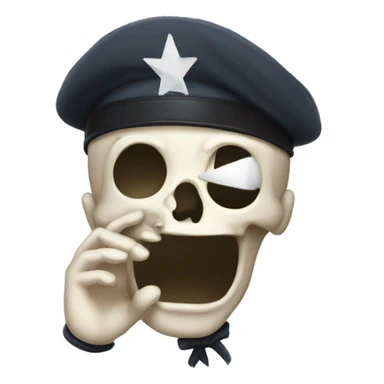 2d Cartoon Skull salute sticker