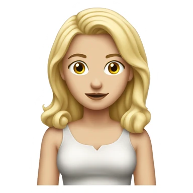 dirty blonde white girl shrug emoji sticker