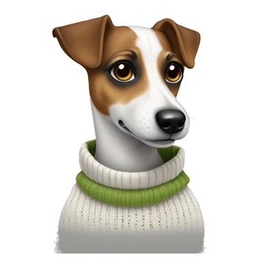 Jack Russel wearing jumper sticker