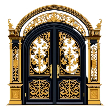 2 gigantic and open royal doors sticker
