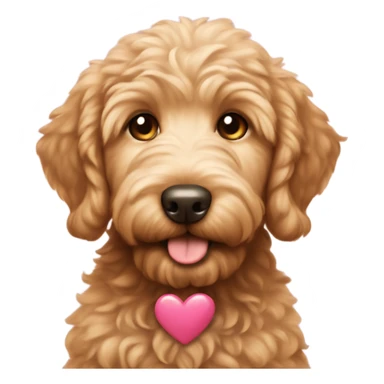 Golden doodle puppy with heart eyes  sticker