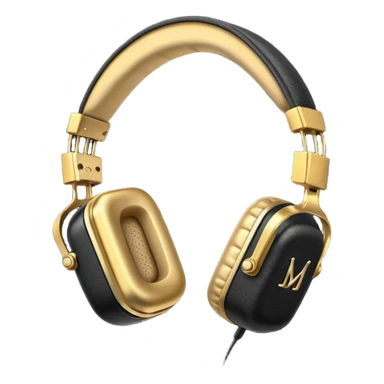 Icon of headphones with square ear pads in the Marshall style. sticker