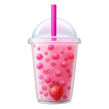 Strawberry flavoured bubble tea sticker