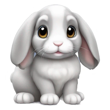 Cute grey lop ear bunny sticker