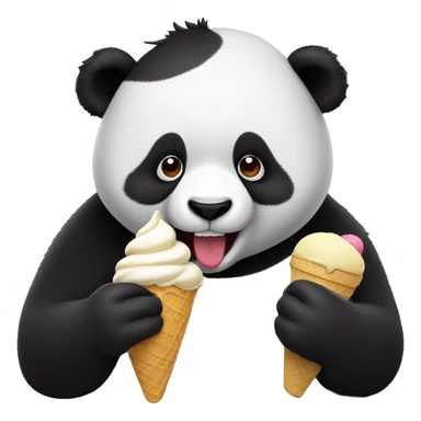 Panda eating ice cream sticker