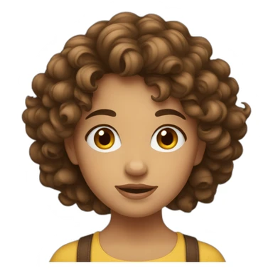 fille cheveux bouclés bruns sticker