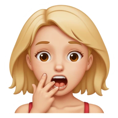 girl choking herself as a joke sticker