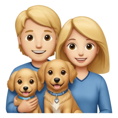 couple and their pet dog sticker