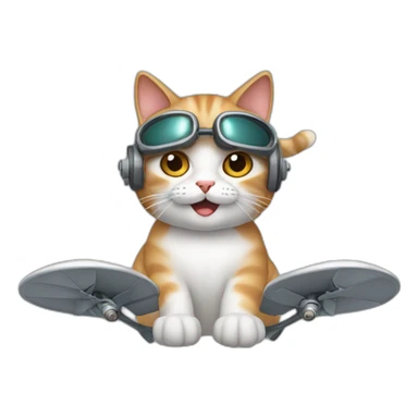 cat with propellers sticker