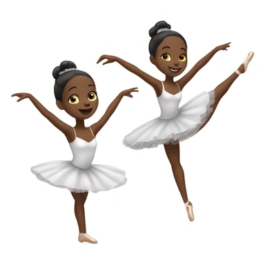 Black ballerinas dancing on stage sticker