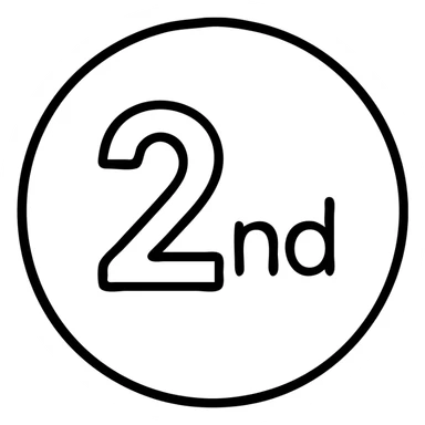 first ,a 2 in a circle with 'nd' in the circle sticker