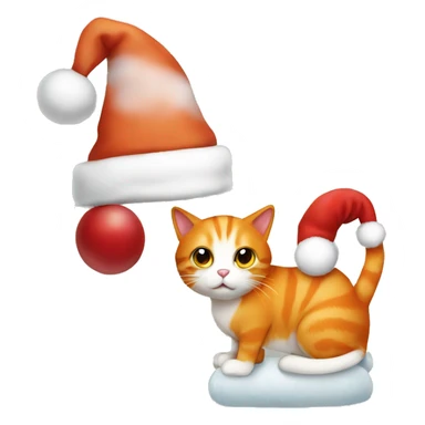 Orange cat with santa hat sticker