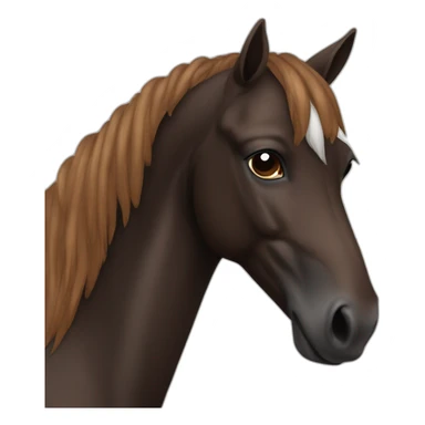 cheval marron noir sticker