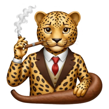 leopardo fumando sticker