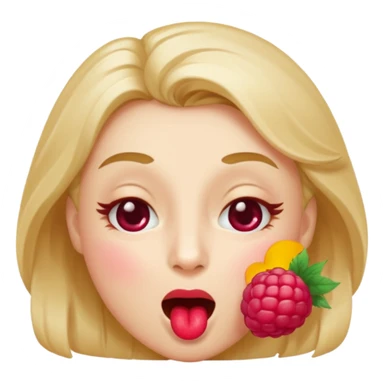 Face winking blowing raspberry sticker