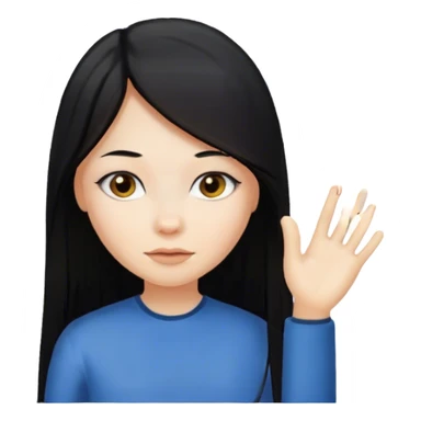 دختری با موهای بلند مشکی و لخت sticker