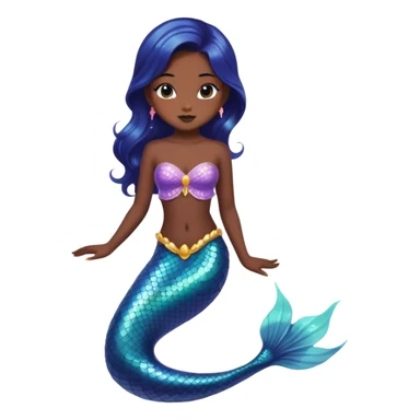 a a si angirl with black mermaid gown sticker