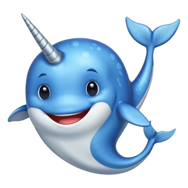 funy blue narwal sticker