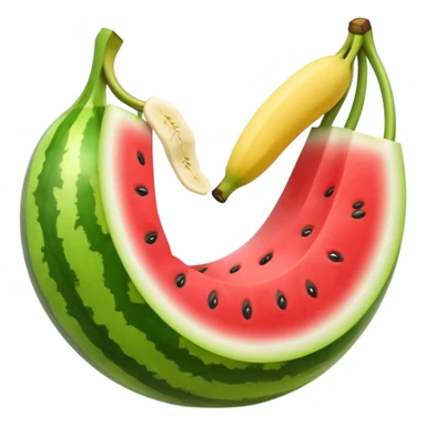 a watermelon eating a banana  sticker