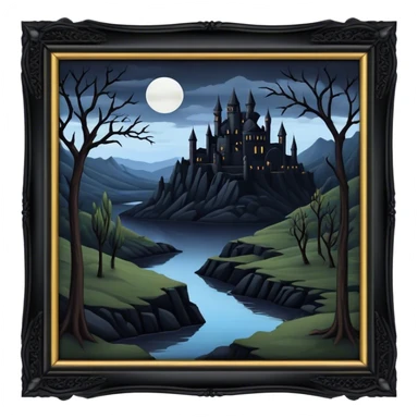 renaissance dark goth landscape sticker
