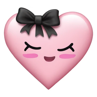 baby pink heart with mini black bows sticker