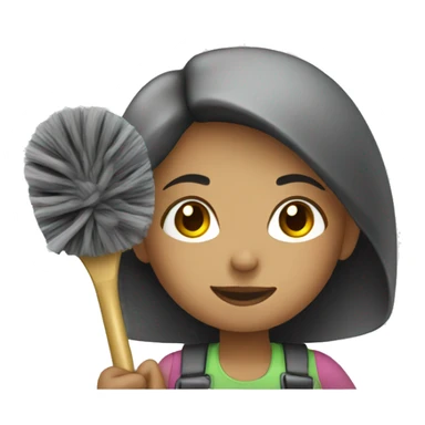 Girl cleaning  sticker