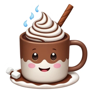 hot checolate with marshmellow sticker