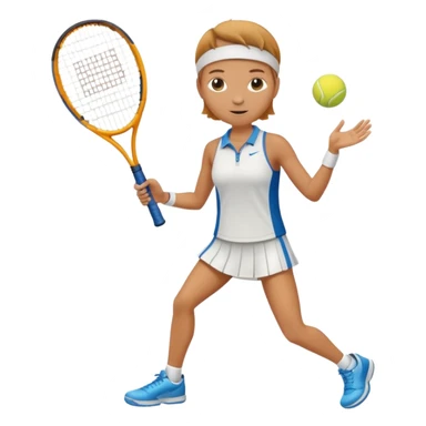 High resolution full body of a tennis player with just a one racket  sticker