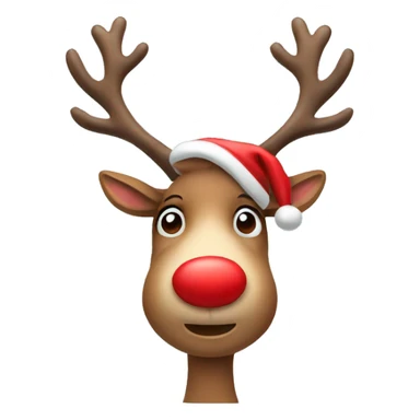 reindeer wearing a christmas hat sticker