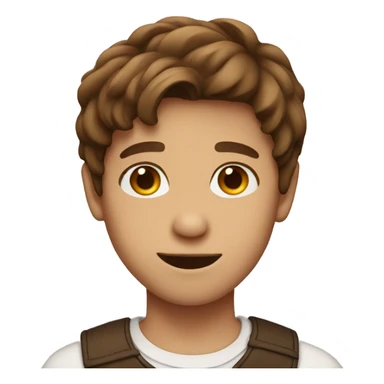 Brown haired boy with middle part love sticker