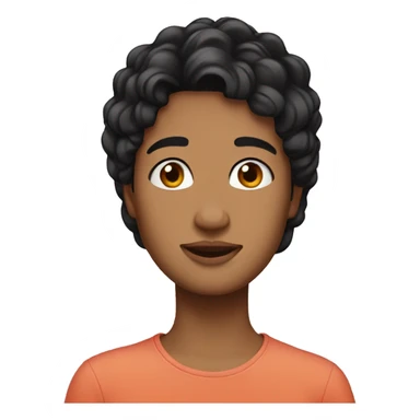 This emoji 👩🏽 with black hair sticker