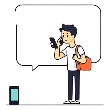 Man ignoring phone sticker