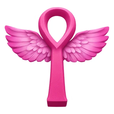 Pink ankh with wings  sticker