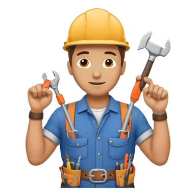 a handman works at home sticker
