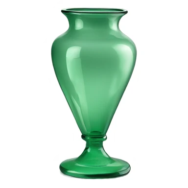 green glass vase wide base thin top sticker
