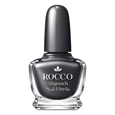 Dark grey metallic rococo style nail polish    sticker