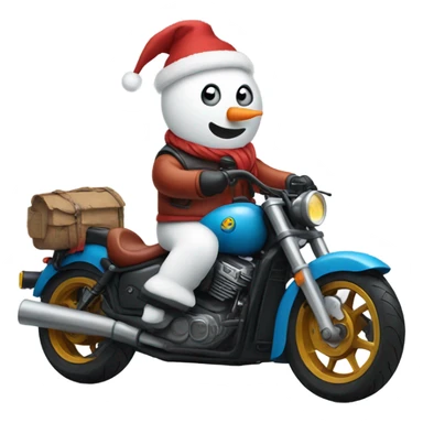 Snowman on a motorcycle sticker