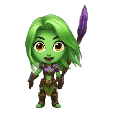 warcraft night elf hunter female waving sticker